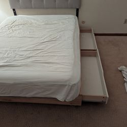 Aueen Bed Frame with 4 Drawers + Mattress Optional – Modern Platform Style