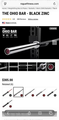 Rogue Fitness Ohio Bar – Black Zinc