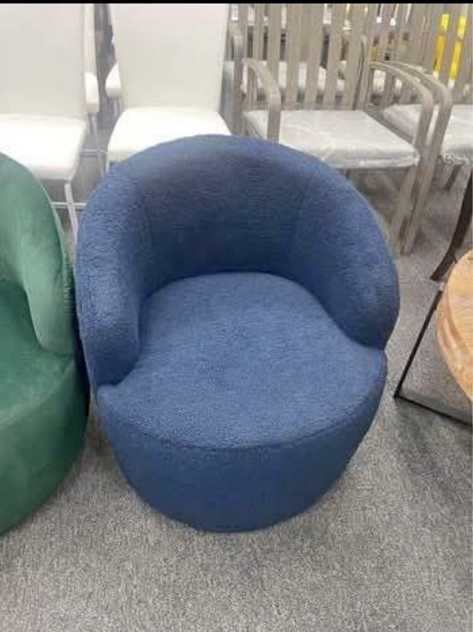 New Assembled Swivel Barrel Chair, 360° Small Single Sofa Armchair Comfy Round Sofa Chair