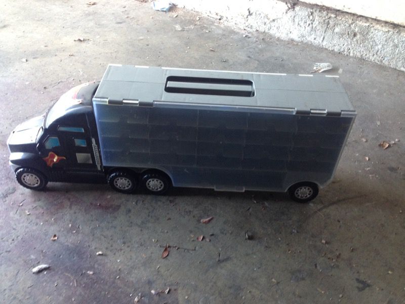 Trailer truck holder for small toys cars