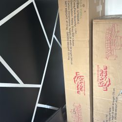 2  brand new Never Opened Couches with Ottomans( Dark gray )