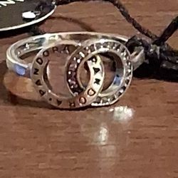 Pandora Authentic Brand New Sterling Silver Sparkling Intertwined Logo Circles Ring Size 8