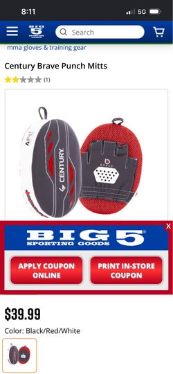 century brave punch mitts