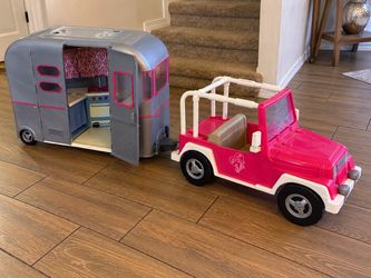 18-Inch Doll Jeep & Camper Playset