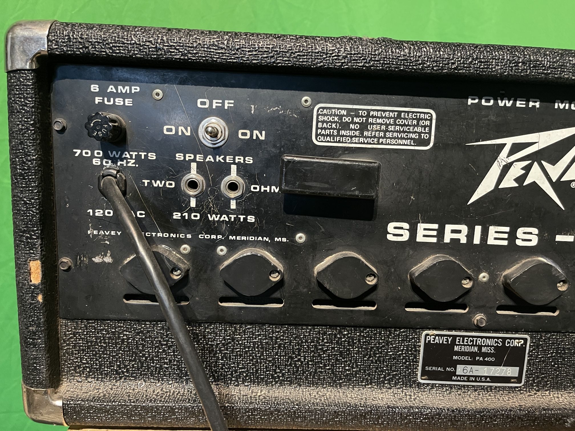 ★激レア★PEAVEY★オールドパワードアンプ★PA-400★ミキサー★通電確認 1974 Peavey PA-400 Bass/Guitar/Keyboard/PA 210 Watt Head - Very