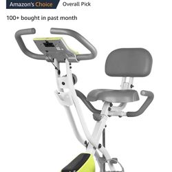 leikefitness LEIKE X Bike Ultra-Quiet Folding Exercise Bike, Magnetic Upright Bicycle with Heart Rate,LCD Monitor and easy to assemble