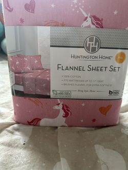 Unicorn Full Size Flannel Sheet Set