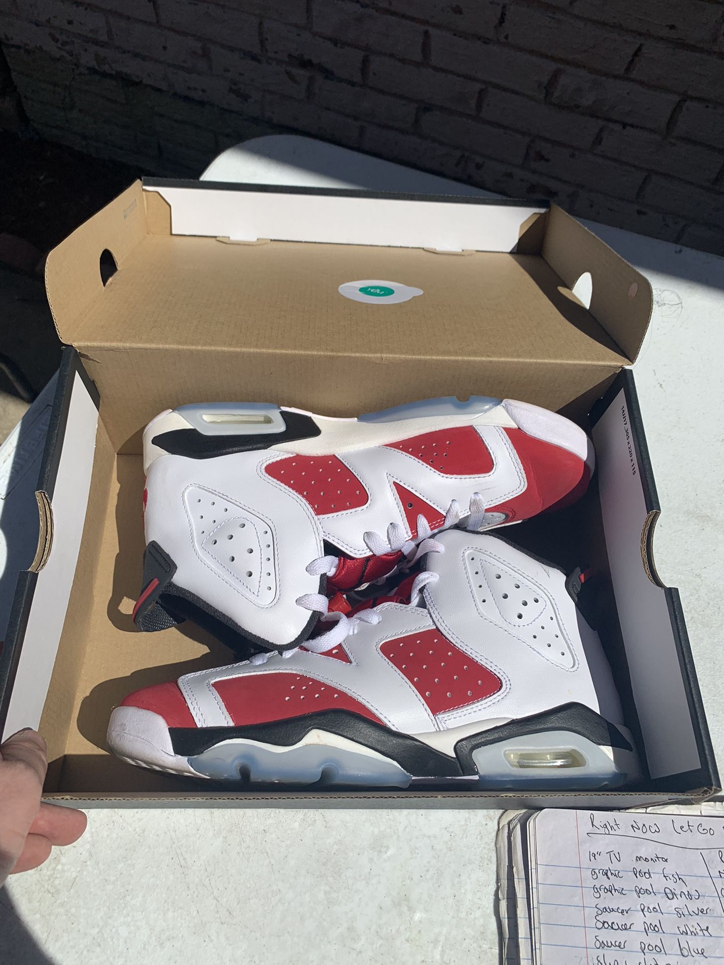 Jordan 6 Carmine Kids Size 7y