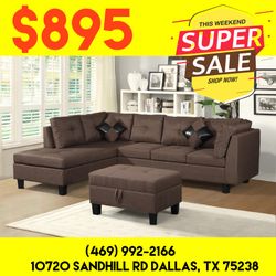 Living Room Sectional With Ottoman - Delivery Ava