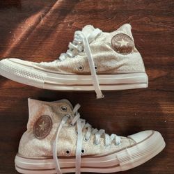 
Women's Converse All Star Gold Metallic Mandala Rubber High Top Sneakers Womans Sz 7