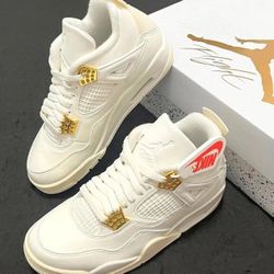 Air Jordan 4 Retro Basketball Shoes “orange metallic”