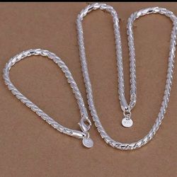 925 Necklace & Bracelet Chain Set!!!