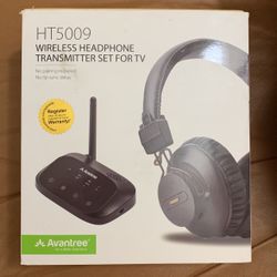 Avantree BTHT-5009-BLK Wireless Bluetooth Headphones - Black - NEW