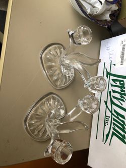 2 crystal with 4 candles holders.