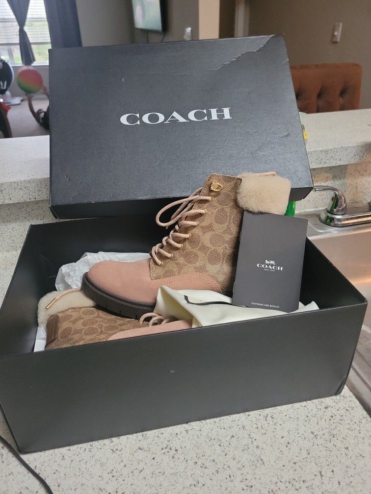 Coach boots for sale pink and Brown 