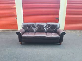 Brown Leather Couch - Free Delivery