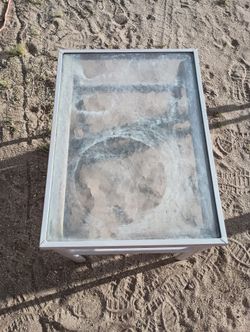 Metal Frame Rectangular Patio Side Table