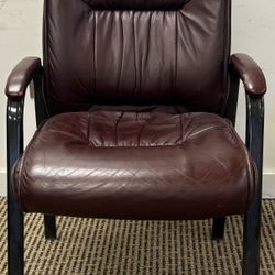 Lane Furniture Industries Vintage Brown Leather Four Legged Chair