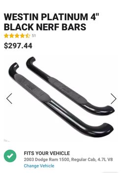 WESTIN PLATINUM 4" BLACK NERF BARS