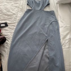 Cut Out Front Slit Midi Dress