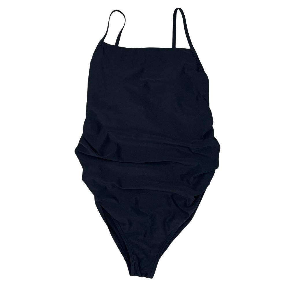 Maternity Size M One-Piece Swimsuit Black Ruched Sides