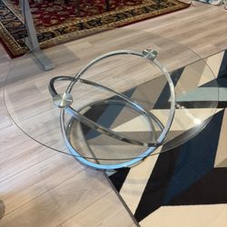 Round Glass Coffee Table - Like New