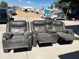 Gray Reclining Loveseat and Recliner Set