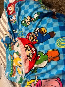 Super Mario Bros and sonic hooded towel