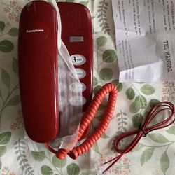 Red Panaphone KX-T580 Easy Stylish Desktop Phone 