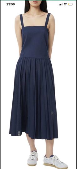 Lacoste Womens Long Pleated Strap Dress Size 6 New With Tags Msrp $250