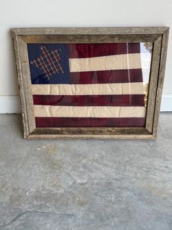 Framed Rustic American Flag