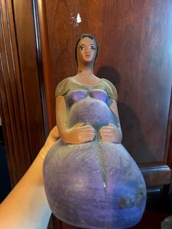 Ceramic Folk Art Female Figure Sculpture
