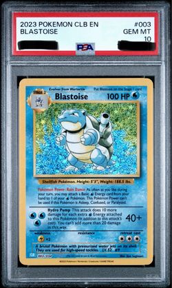 2023 Pokemon Blastoise CLB EN #003/034 Holo PSA 10 GEM MT Classic Collection