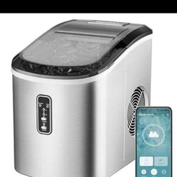 EUHOMY Smart Ice Makers Countertop -26lbs in 24 Hours, 9 Cubes Ready in 8Mins, Self-Cleaning Countertop Ice Maker, Portable Ice Maker with Ice Scoop a