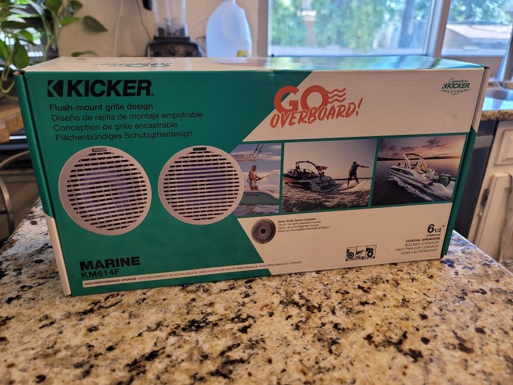 Brand new Kicker Marine 6.5" LED Shallow mount White boat powersport speakers car audio