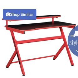 Red Metal Gaming Desk