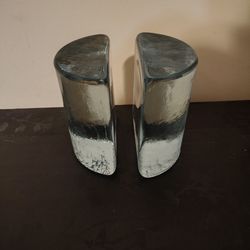 Vintage (1960s) Blenko Half Moon Bookends