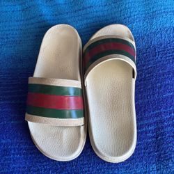 White Gucci Slides 7.5
