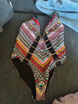 Multicolor Tribal Print One-Piece Swimsuit