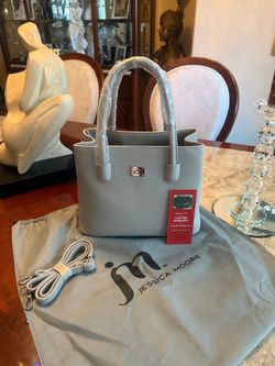 Jessica Moore Light Gray Tote Handbag