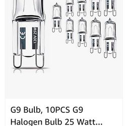 G9 Bulb, 10PCS G9 Halogen Bulb 25 Watt 120V, G9 Dimmable Long Lifetime, G9 Dimmable with G9 Base 2800K Warm White, JCD G9 Halogen Light Bulbs 2 Pin fo
