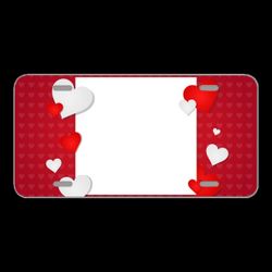 License Plate Novelty Car Front Valentines Day Background Heart