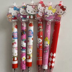 6pc Hello Kitty pens 