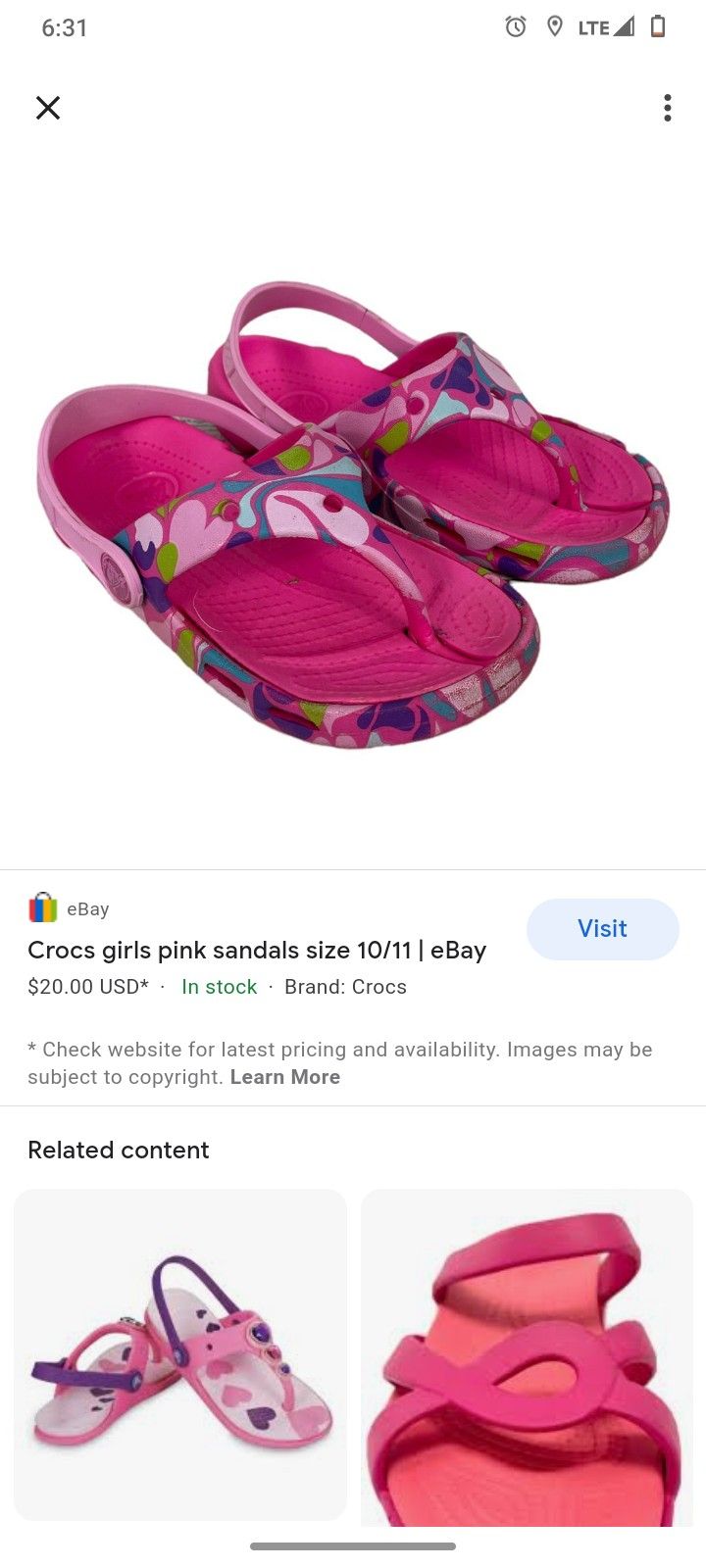 Crocs Girl Kids Sandels 