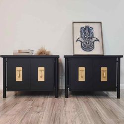 Gorgeous Restored Nightstand Set By Bernhard Rohne
  32”L x 20”W x 25”H