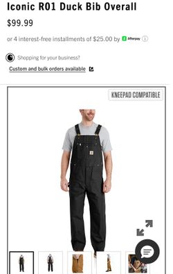 New Without Tags Carhartt Work Bib $70