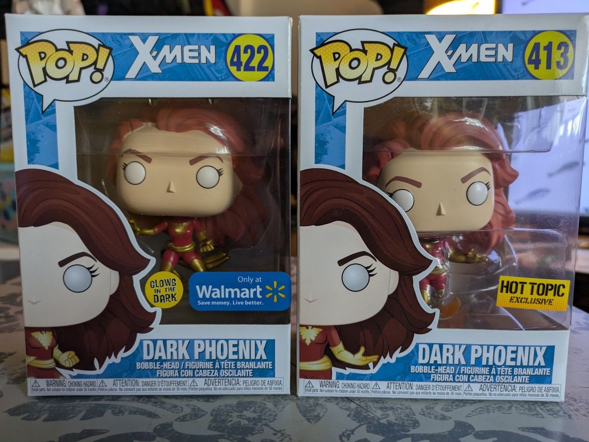 Dark Phoenix Funko Pop Bundle (Walmart And Hot Topic Exclusive) Glow In The Dark - X-Men Marvel Comics Jean Grey