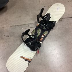 Used Morrow Generation 138cm Snowboard With Simms Bindings