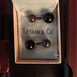 Tiffany Vintage Onyx / Silver Cufflinks