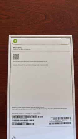 iPhone 17 Pro 1TB  Brand New, Silver Color
